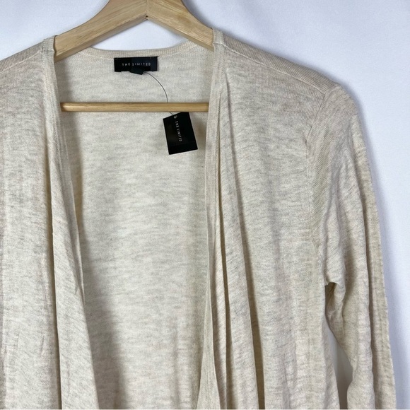 The Limited Beige Fringe Open Front Cardigan Sweater XS - Picture 3 of 3